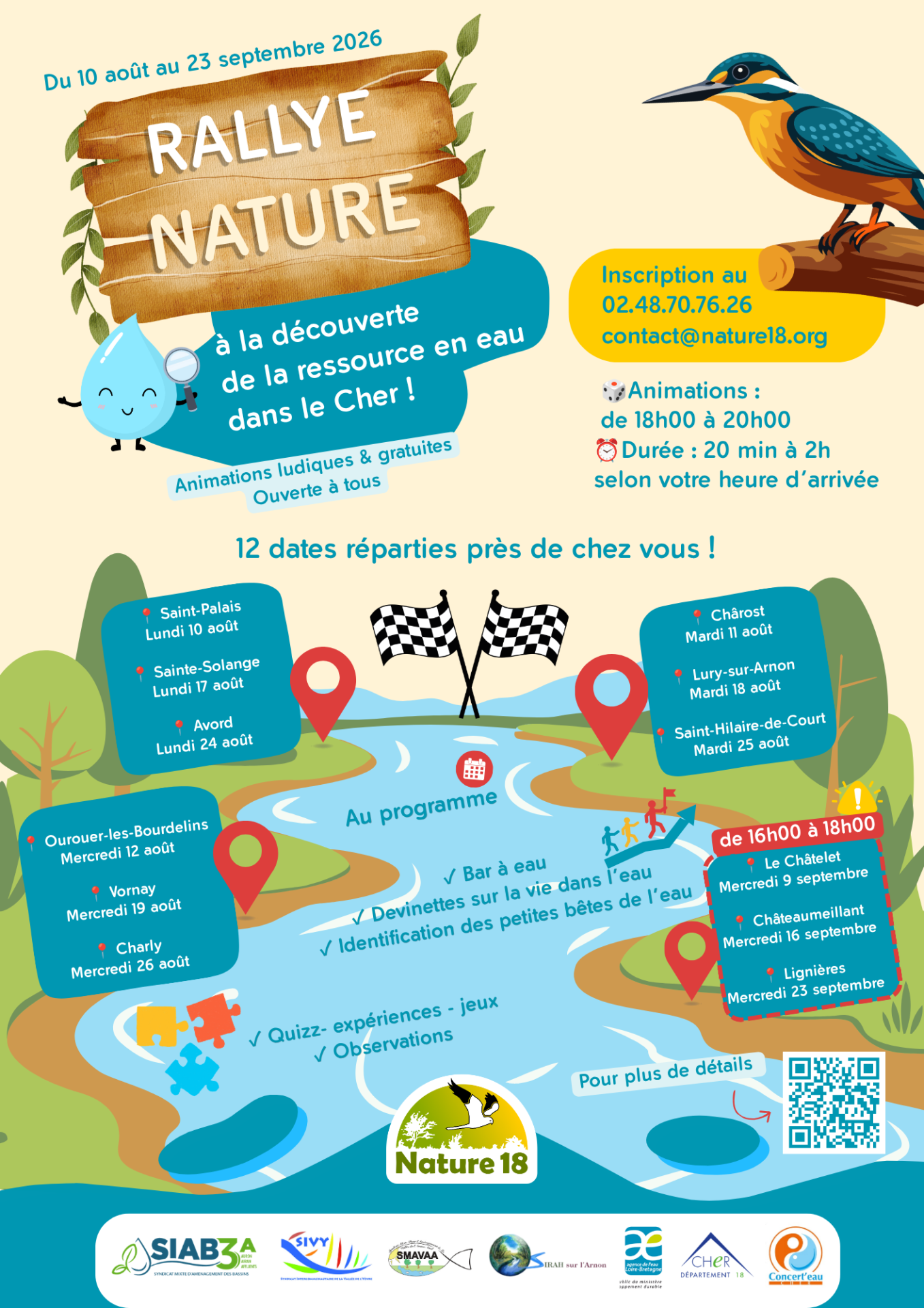 Affiche global 12 dates rallye nature 2026